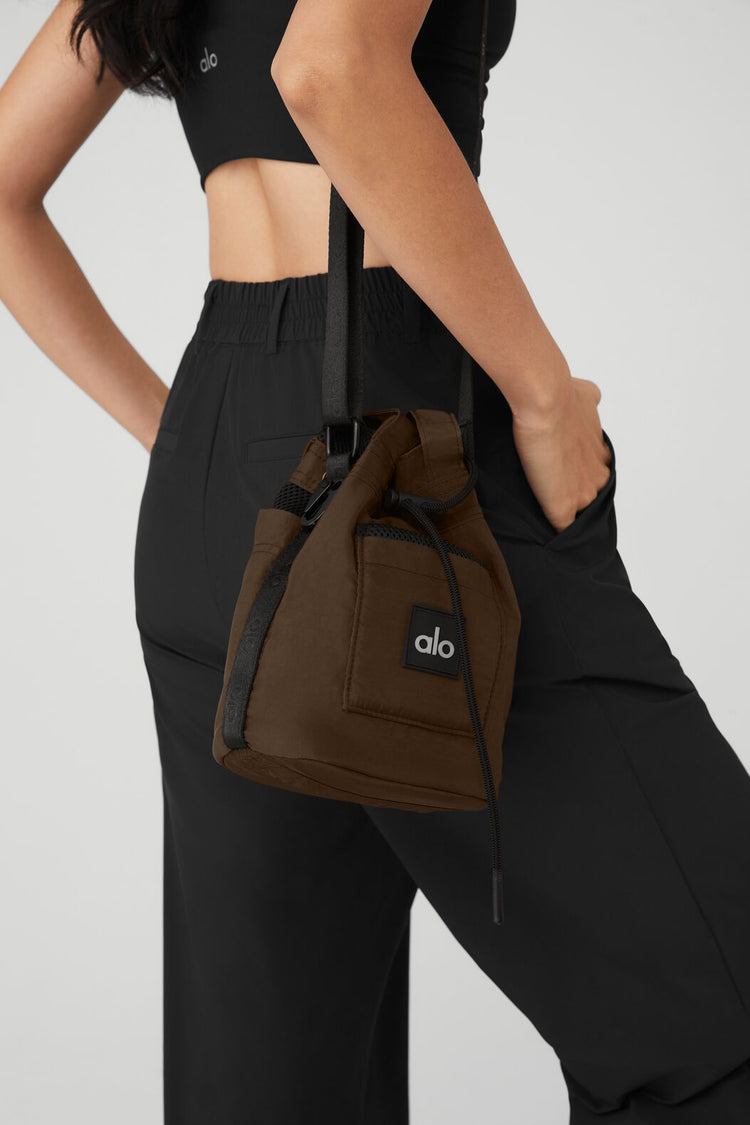 Bolso bandolera tipo cubo - Espresso/Negro