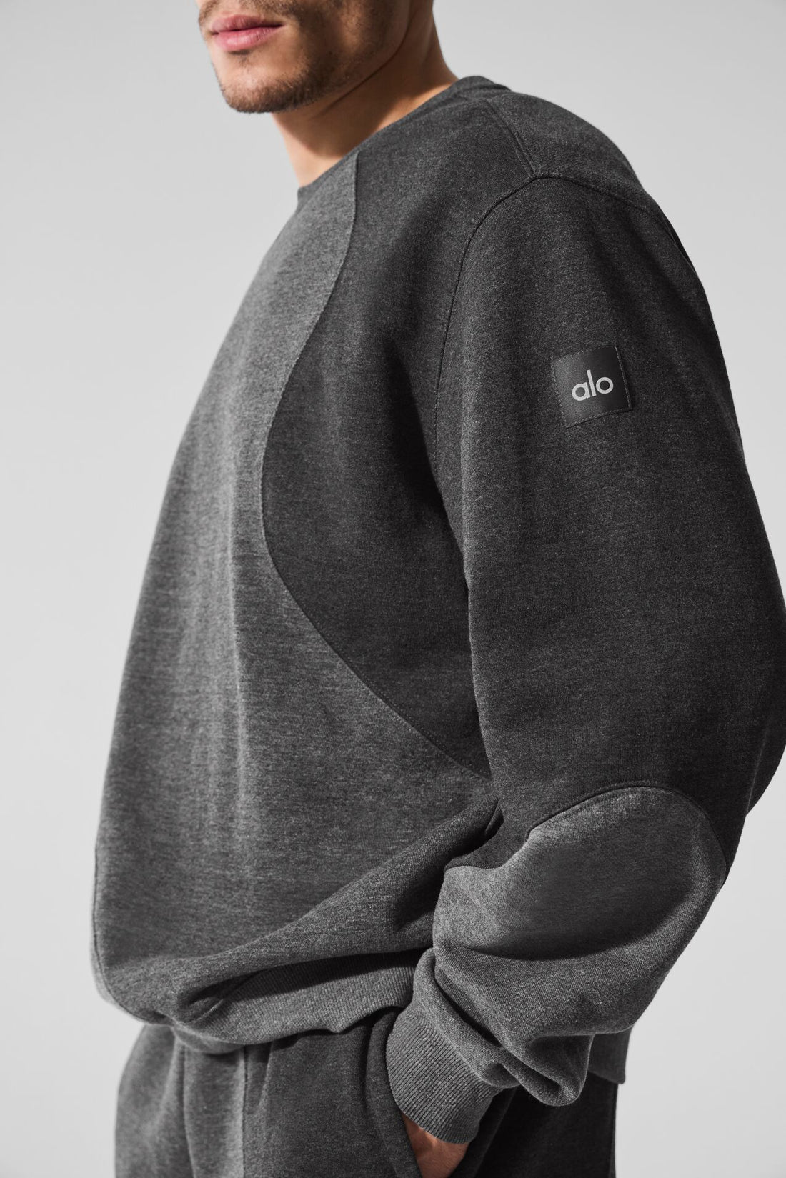 Make Waves Crew Neck Pullover - Dark Heather Grey Tonal