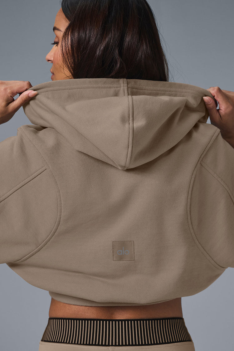 Sudadera con capucha y cremallera Sweet Escape lavada - Lavado gris cielo