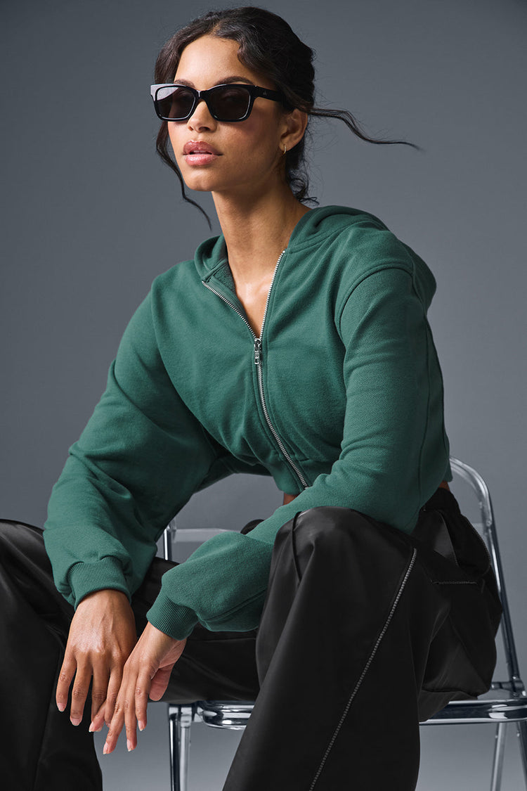 Sudadera con capucha y cremallera Sweet Escape lavada - Lavado gris cielo