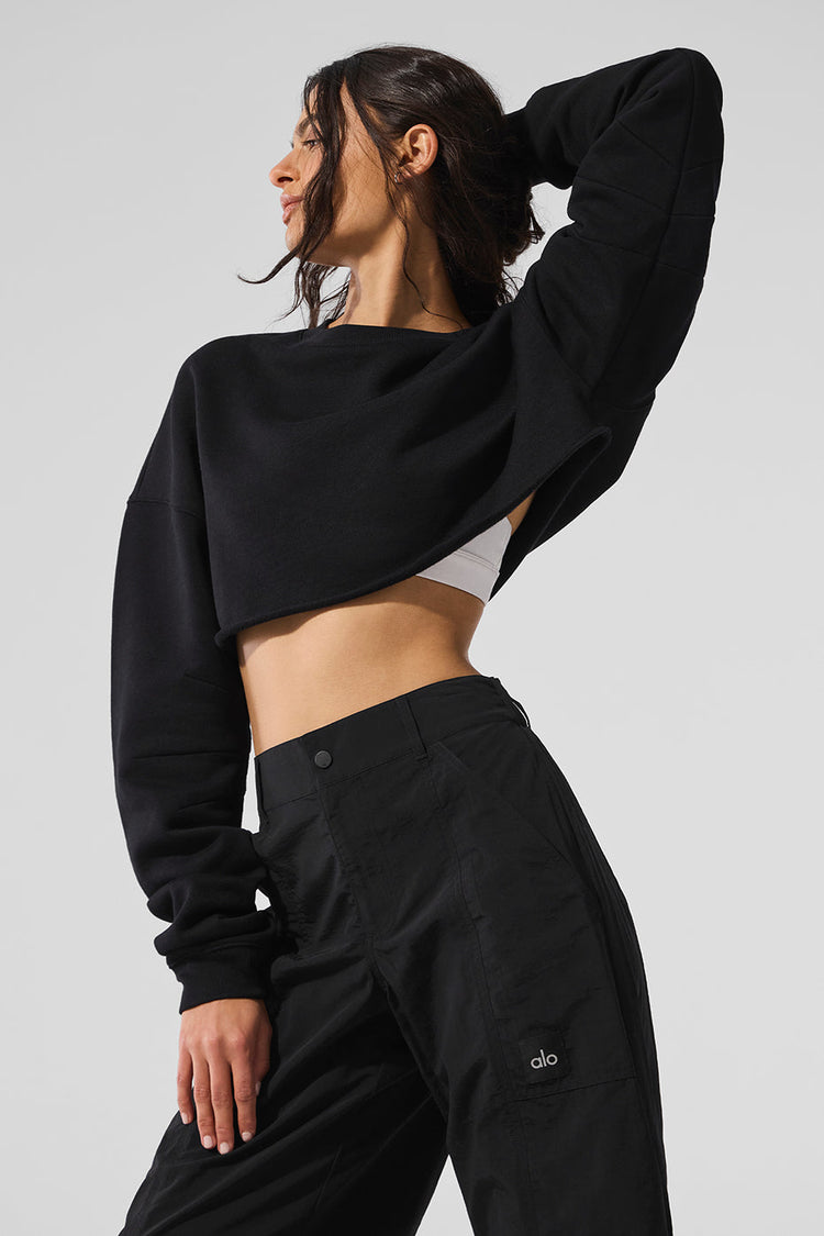 Extreme Cropped Pullover - Black