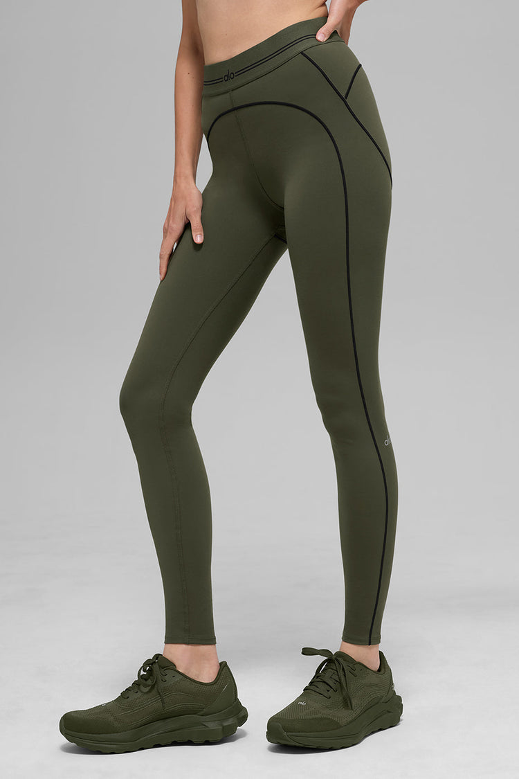 Leggings de cintura alta con efecto aerógrafo Heart Throb - Verde oliva/Negro