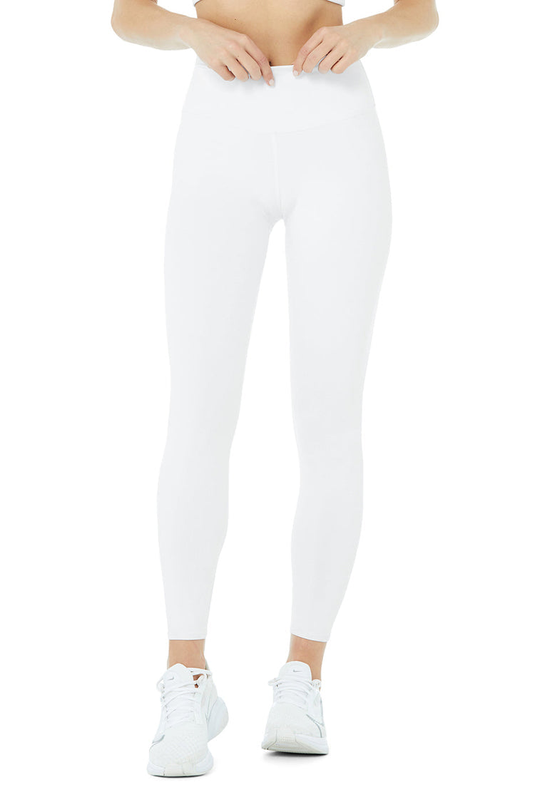 High-Waist Airbrush Capri - White