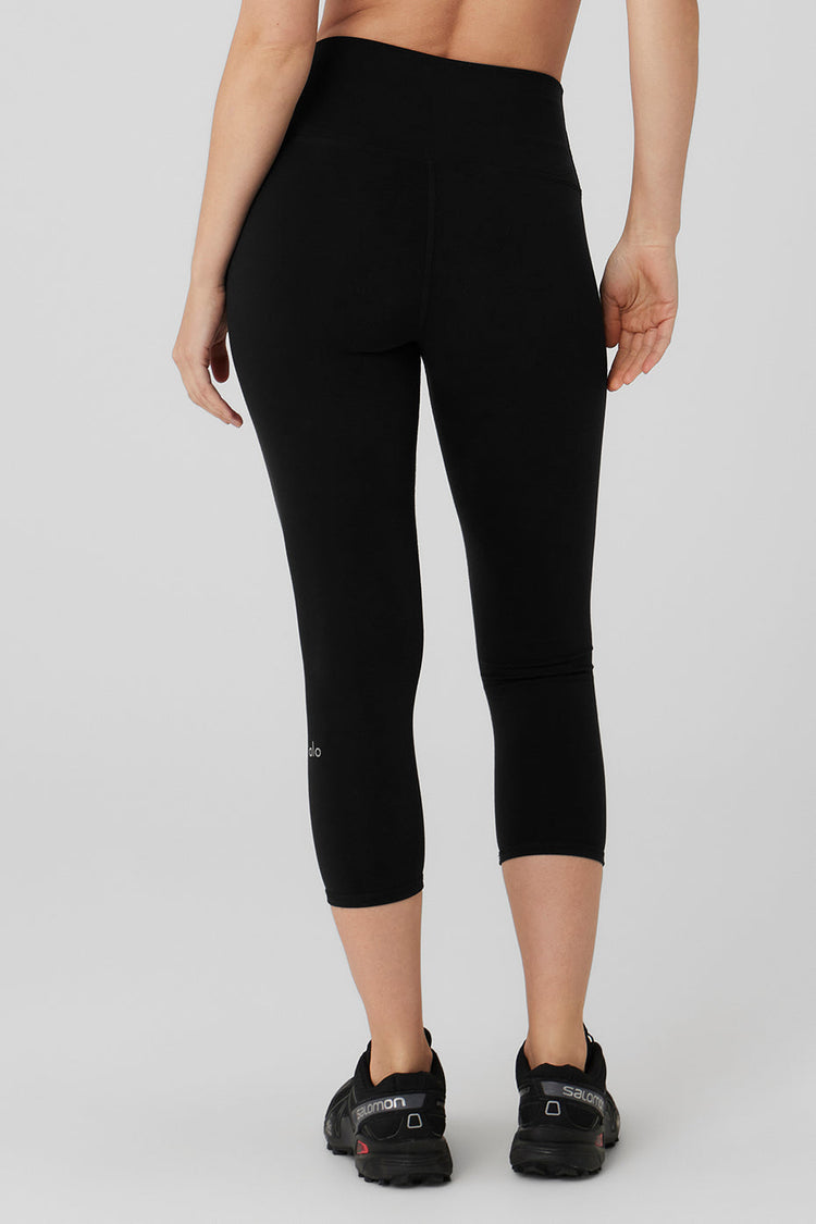 Capri de cintura alta con efecto aerógrafo - Negro